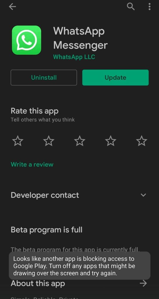 [FIXED] Looks Like Another App Is Blocking Access To Google Play