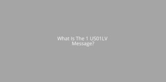 What Is The 1 US01LV Message?